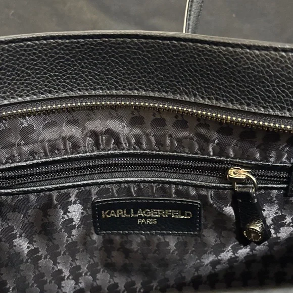 Karl Lagerfeld Sleek Black Tote Bag - Picture 2 of 8
